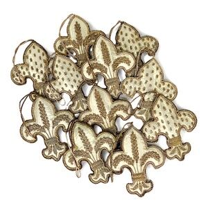 Handmade Beaded Fleur-de-Lis Vintage Ornaments - 11